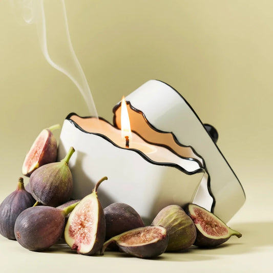 Floral Porcelain Candle — Black Fig & Olive
