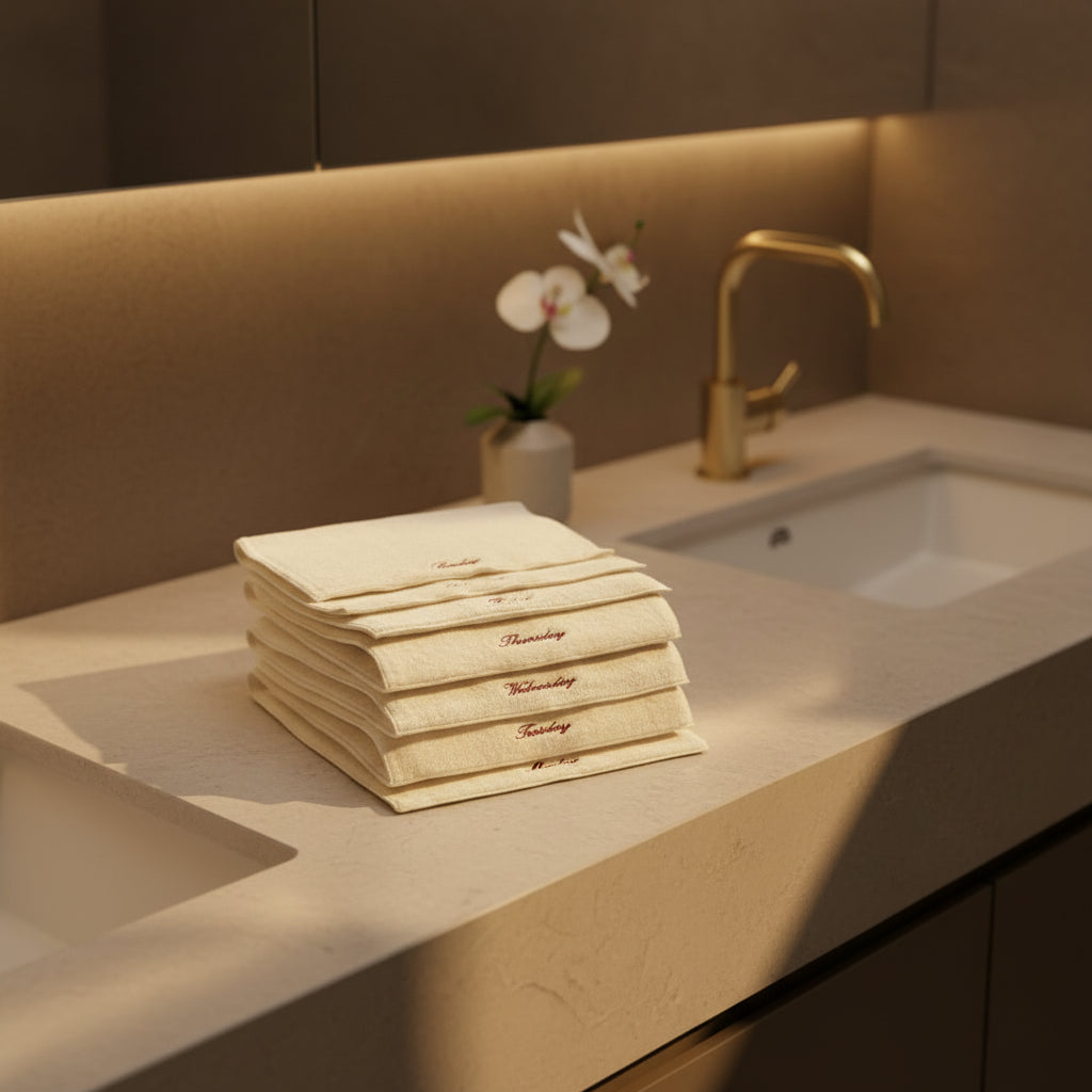 Cotton Hand Towel Set — Days of the Week (Set of 7)