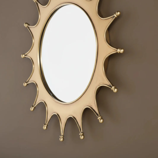 Soleil Brass Sun Wall Mirror — Ready to Hang