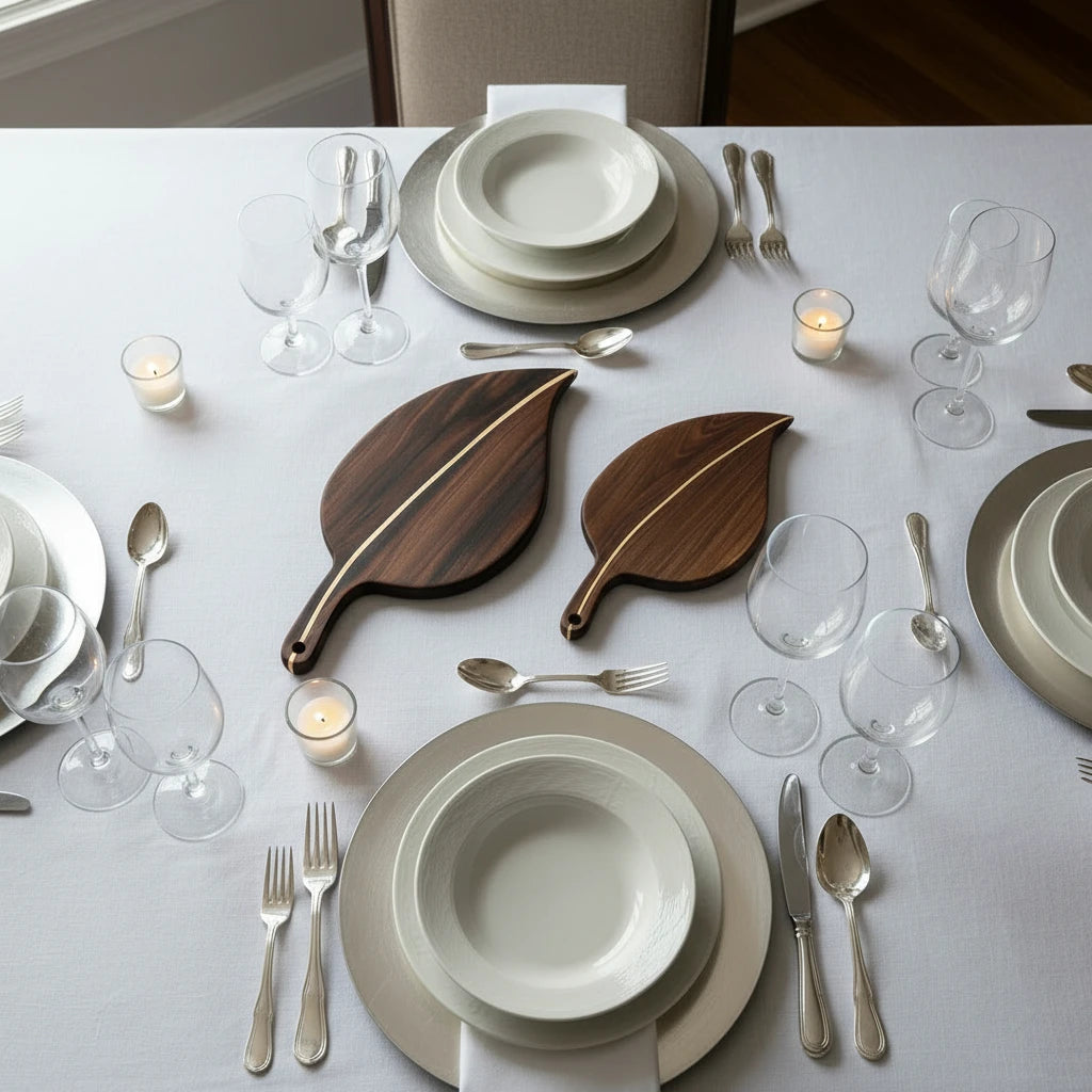 Leaf Serving Board – Sculptural Wooden Table Accent