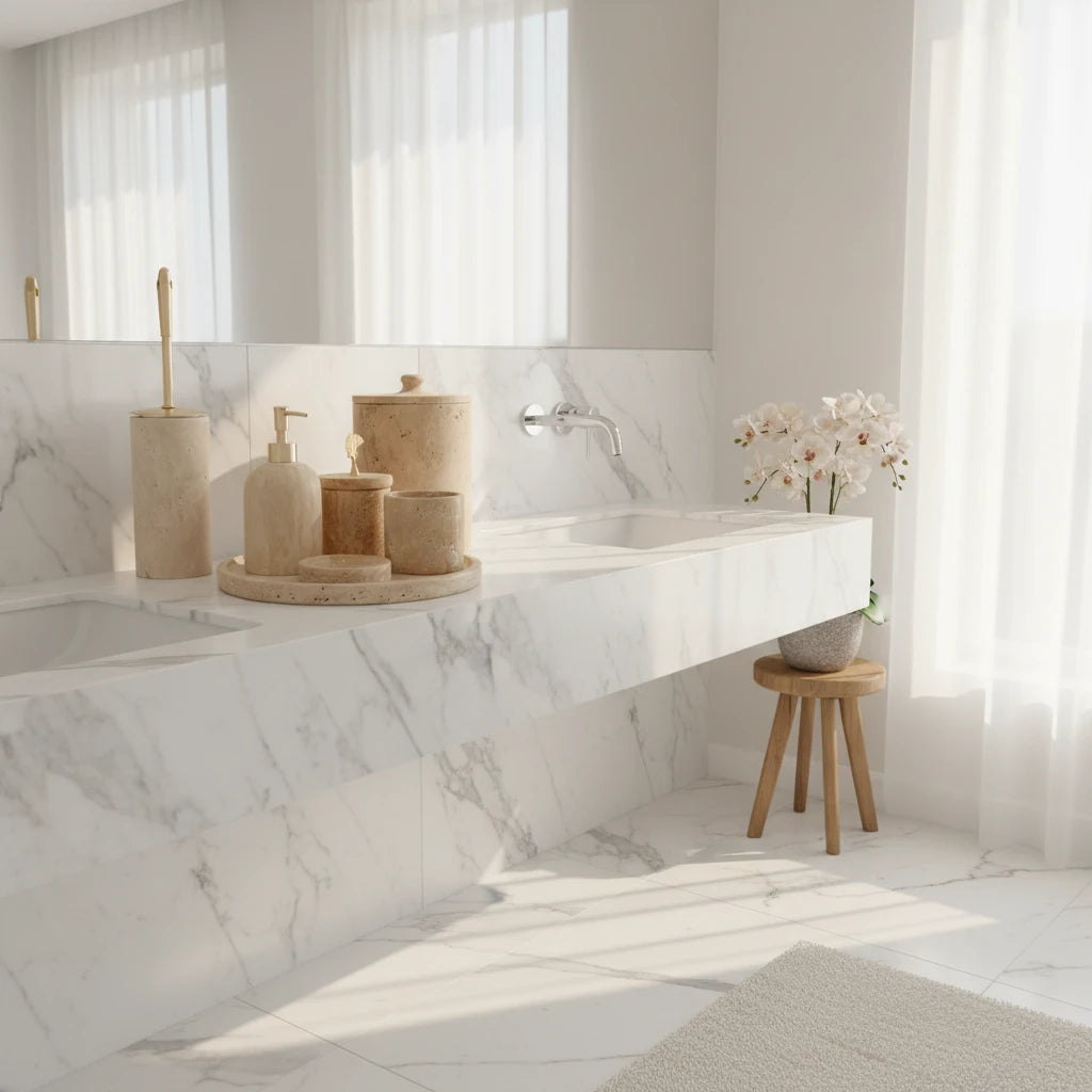 Natural Bathroom Accessory Set