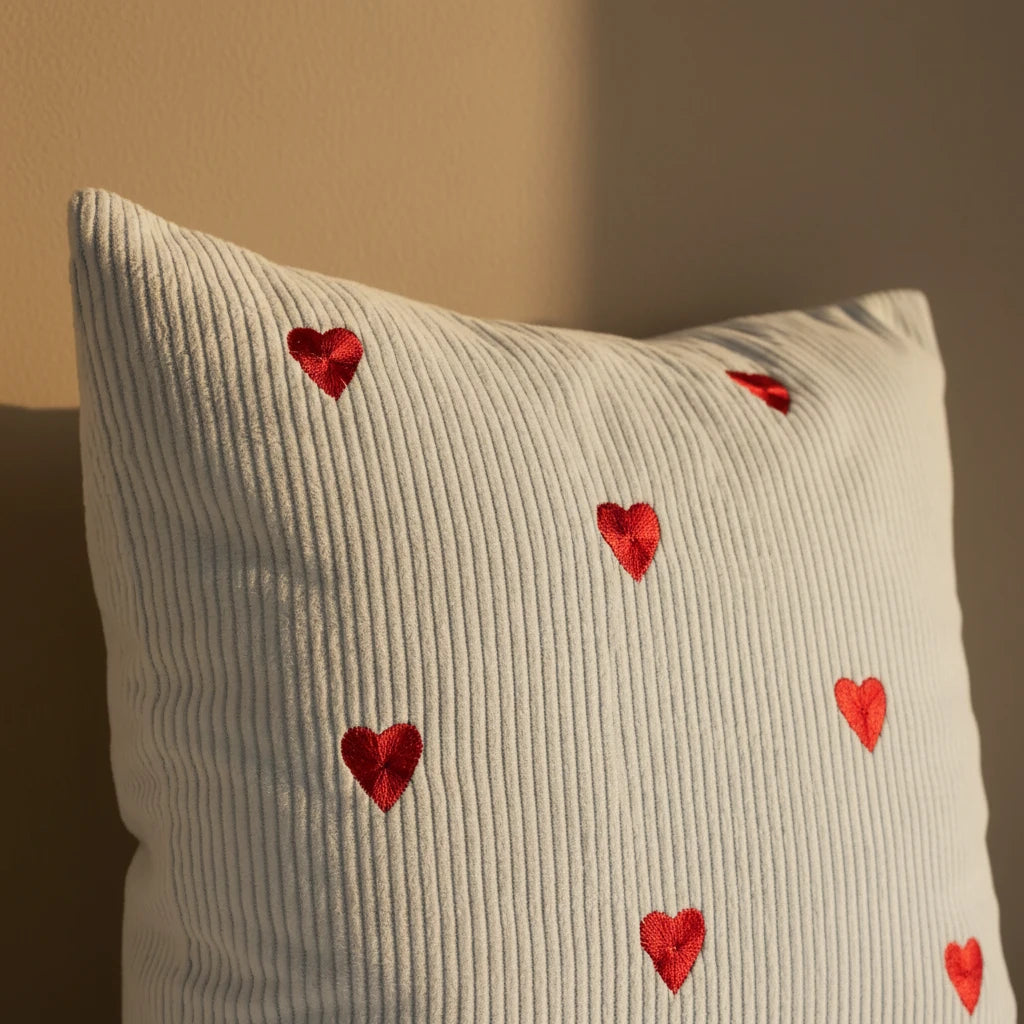 Velvet Corduroy Embroidered Icon Pillow