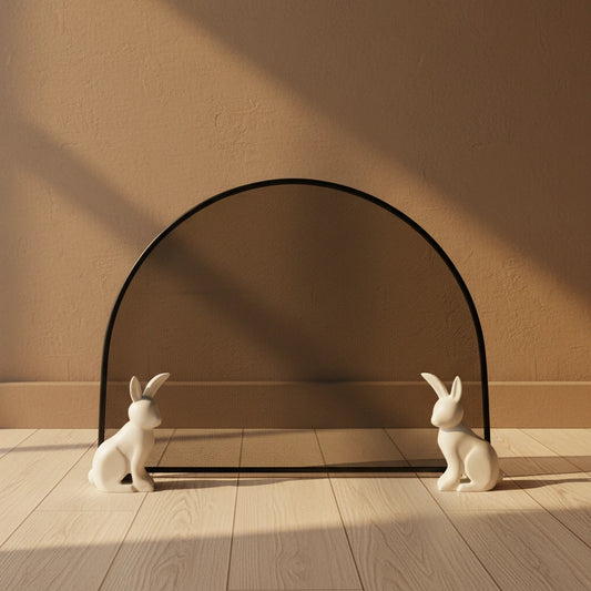 Rabbit Marble Fireplace Screen