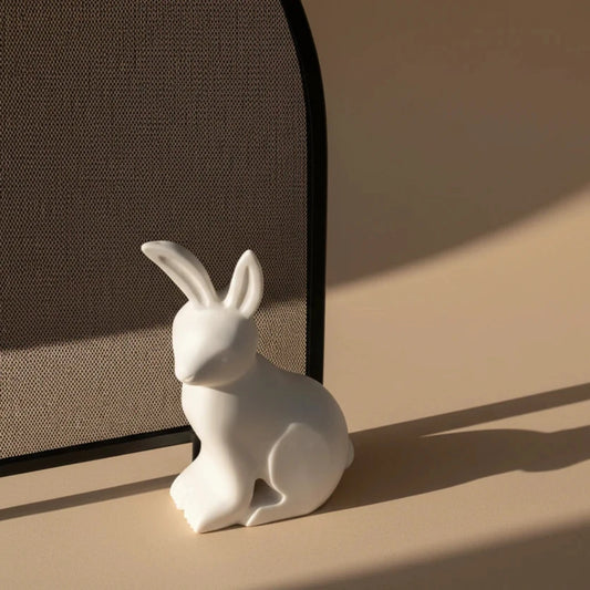 Rabbit Marble Fireplace Screen