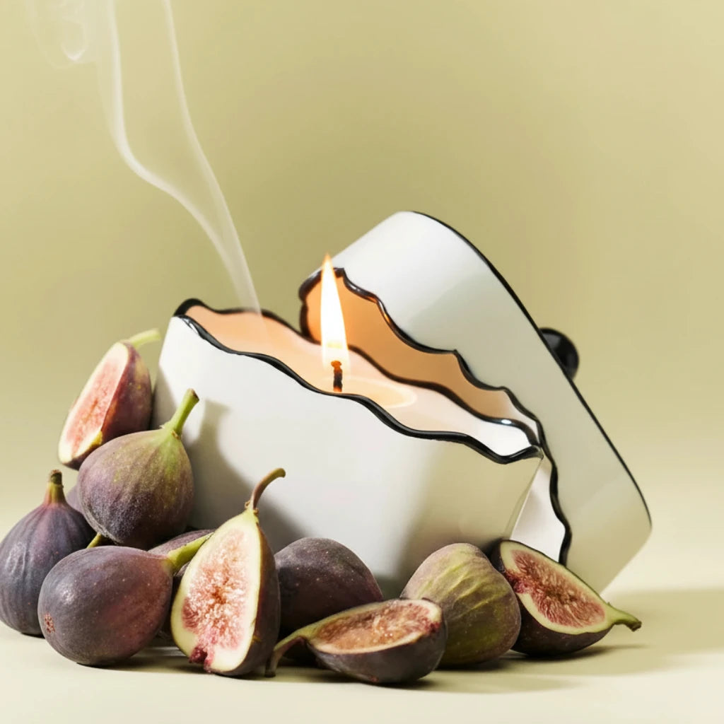 Floral Porcelain Candle — Black Fig & Olive