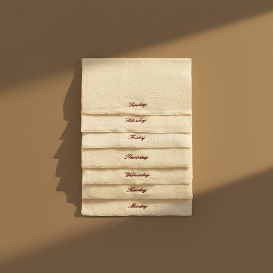 Cotton Hand Towel Set — Days of the Week (Set of 7)