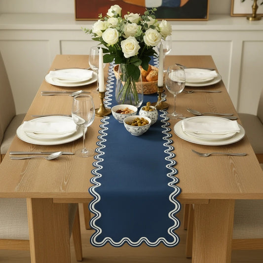 Madeline Embroidered Cotton Table Runner – Timeless Table Linen