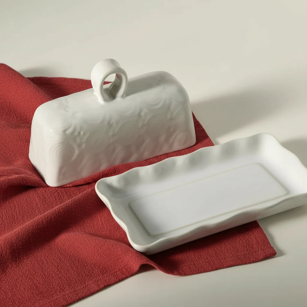 Old Havana Reactive-Glazed Butter Dish – Artisan Stoneware Serveware