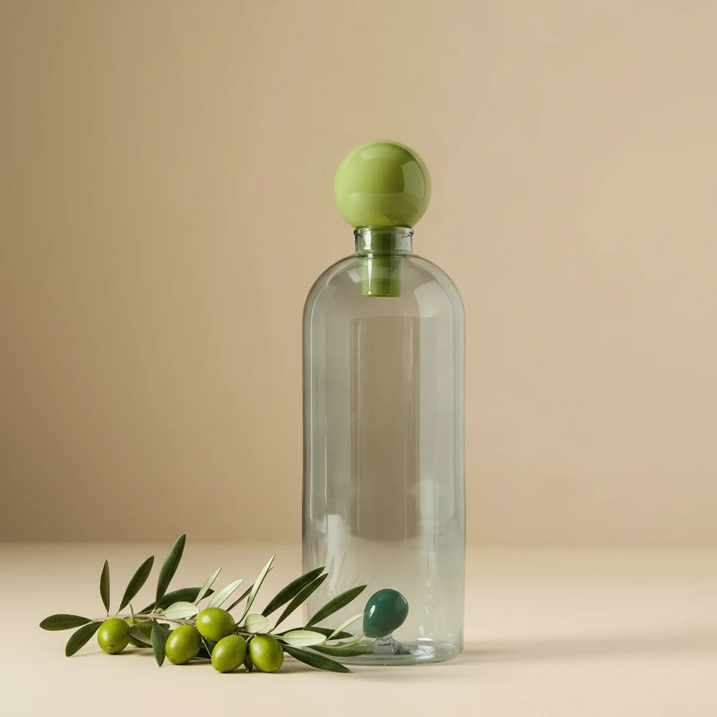 Catania Glass Olive Oil Cruet – Sculptural Borosilicate Oil Pourer
