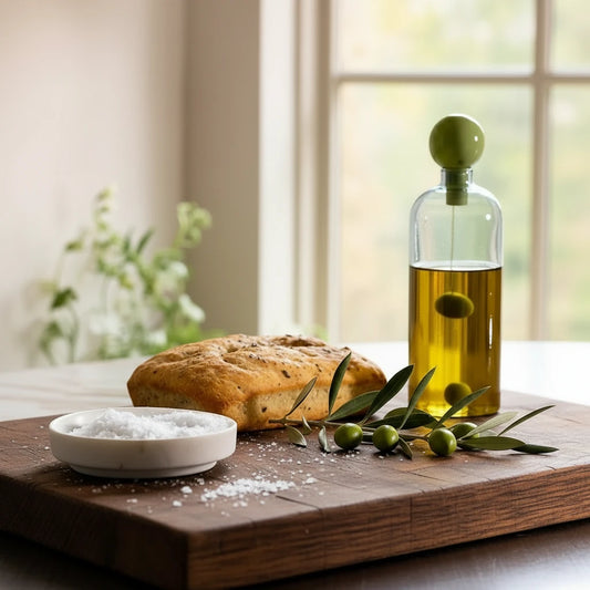 Catania Glass Olive Oil Cruet – Sculptural Borosilicate Oil Pourer
