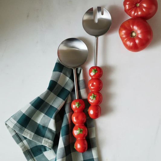Tomato Serve Set – Hand-Painted Serveware with Playful Charm