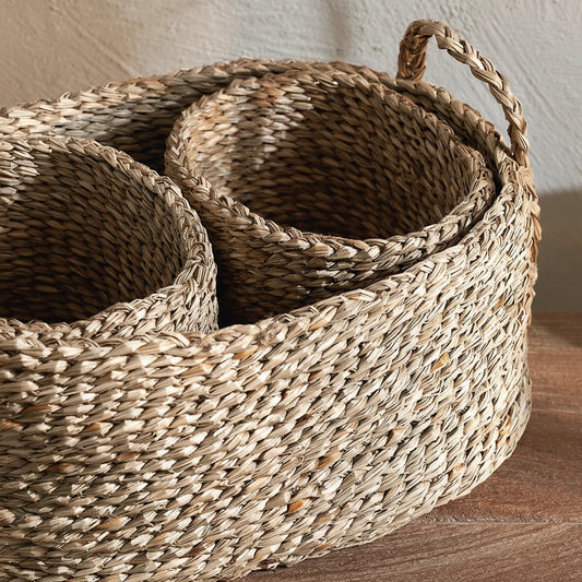 Seagrass Nested Baskets – Set of 3 Natural Storage Pieces