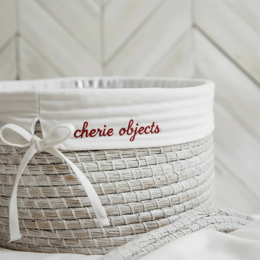 Whitewashed Seagrass Laundry Basket with Liner – Natural Storage