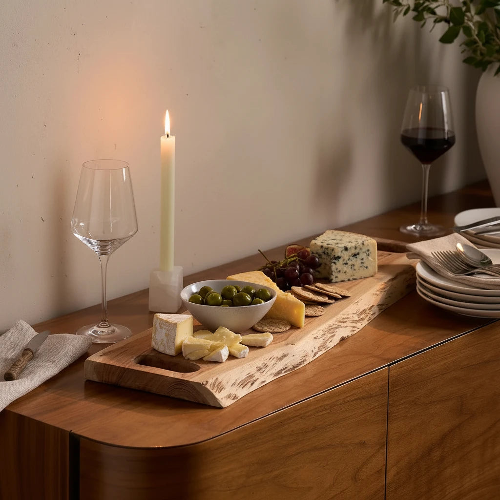 Large Acacia Wood Serving Board – Natural Wood Table Platter