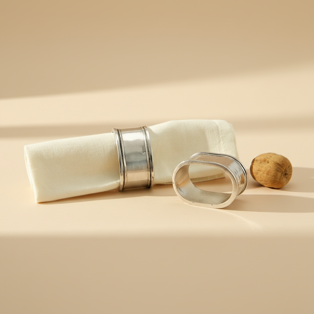 Italian Pewter Napkin Rings – Set of 8 Handcrafted Table Accents