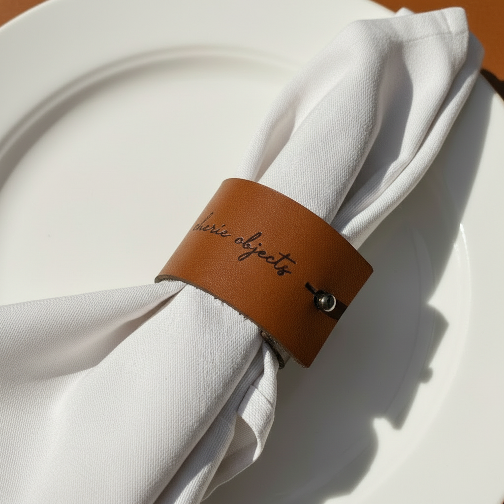 Monogrammed Leather Napkin Rings – Set of 20 Premium Table Decor