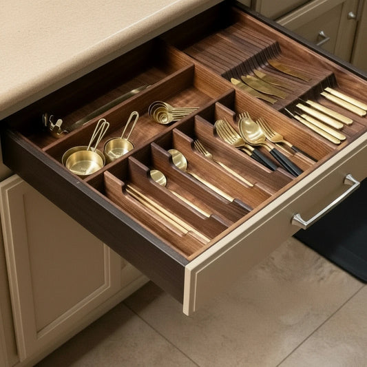Wooden Kitchen Drawer Organizer – Custom Flatware & Utensil Storage