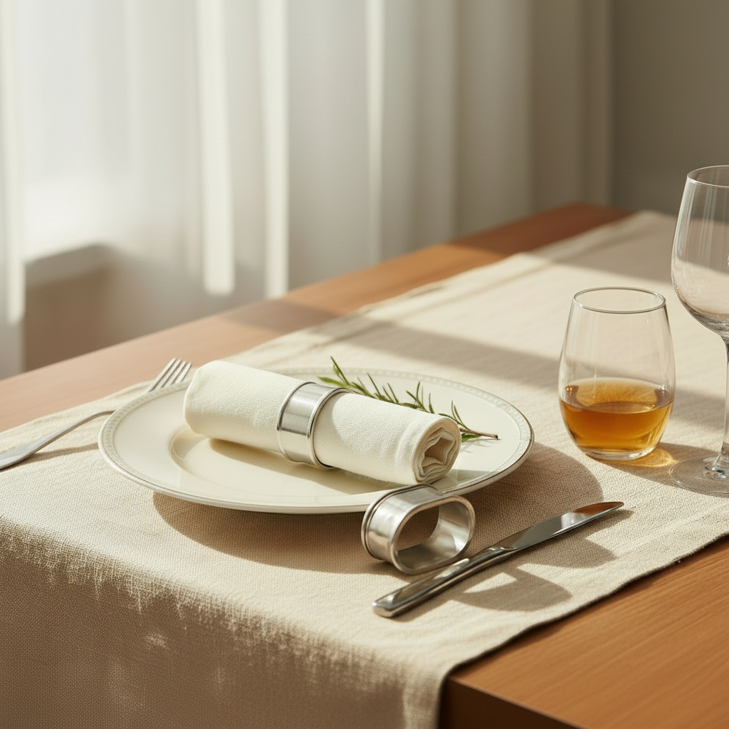 Italian Pewter Napkin Rings – Set of 8 Handcrafted Table Accents